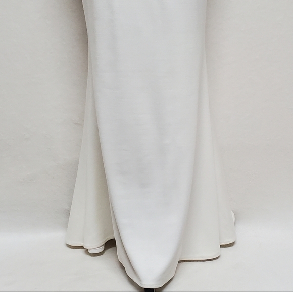 TONY Bowls Ivory Multi-color Beaded Jewel Neckline Draped Two-Piece Dress 4 - Picture 7 of 16